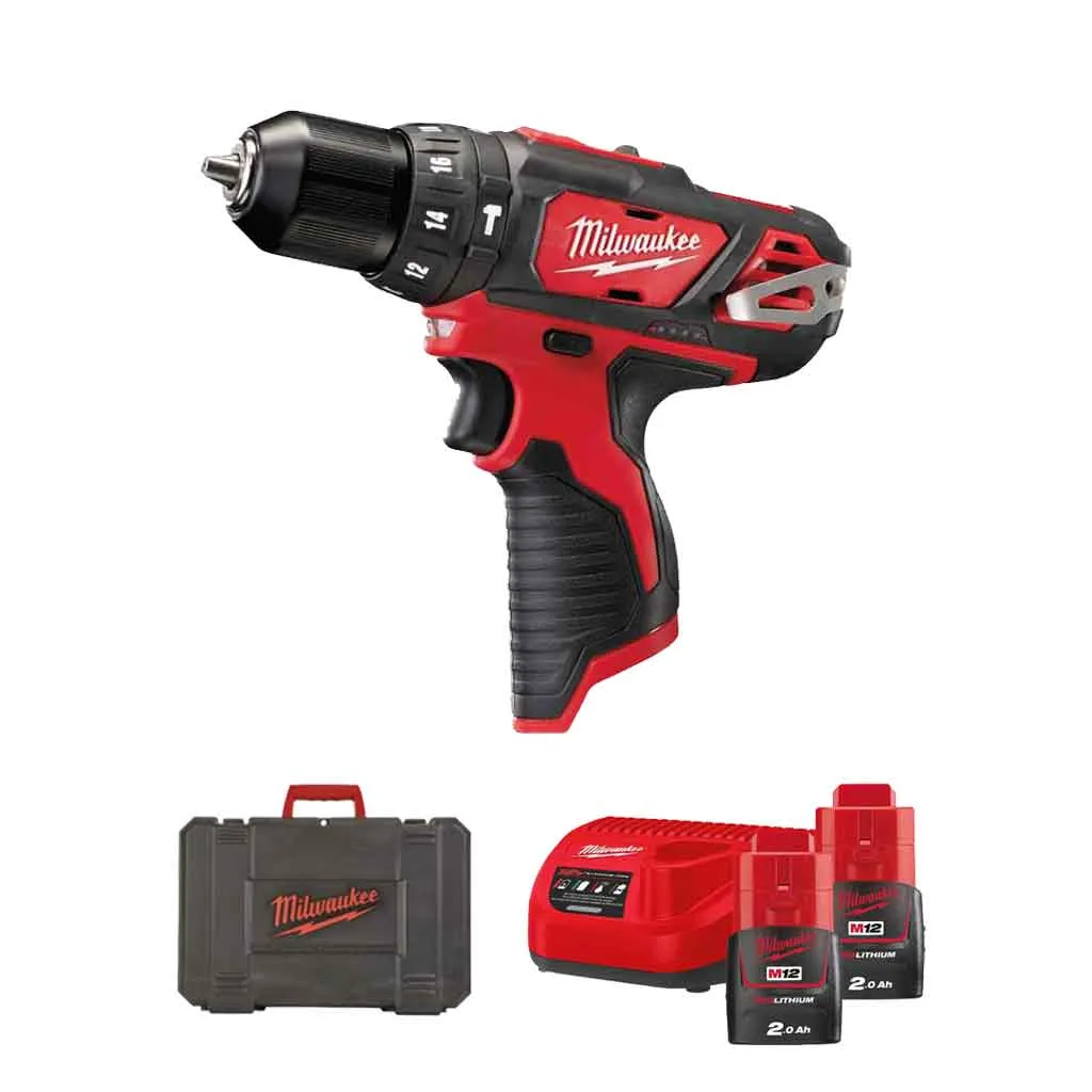 Milwaukee M12 BPD-202C Trapano avvitatore compatto con Percussione 30Nm con Batteria – 4933441940