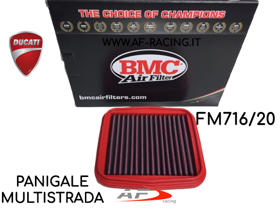 FILTRO ARIA BMC DUCATI MULTISTRADA PANIGALE DIAVEL SCRAMBLER STREETFIGHTER XDIAVEL FM716/20