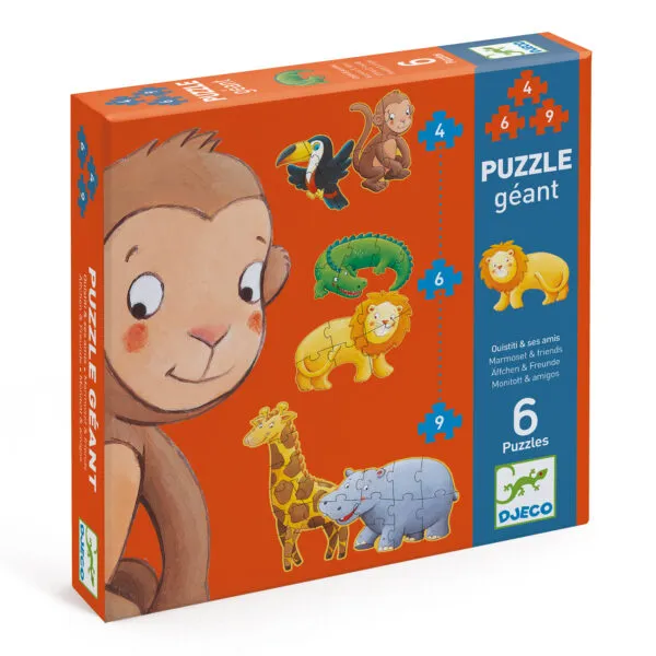 Puzzle progressivo Marmoset e i suoi amici 4-6-9 pcs – Djeco