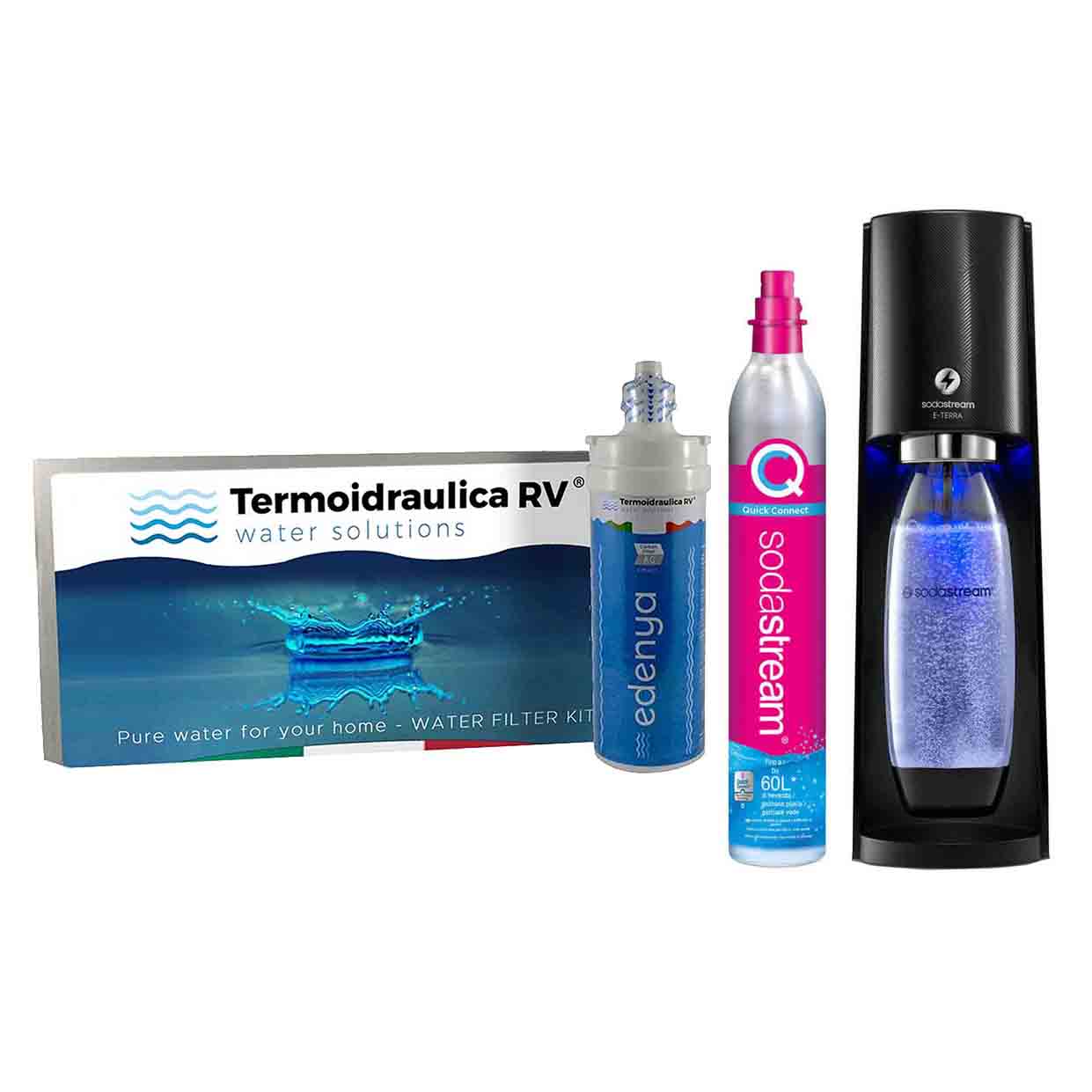Kit Edenya Carbon Filter Ag Small con gasatore E-Terra