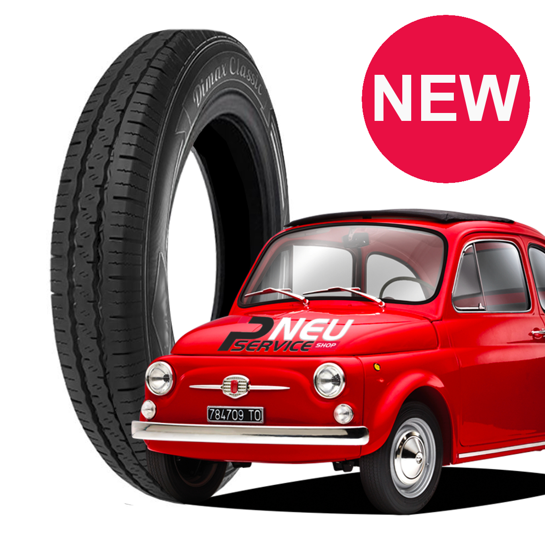 Pneumatici Gomme 125 R12 62S per FIAT 500 EPOCA R/F/L - immagine 3
